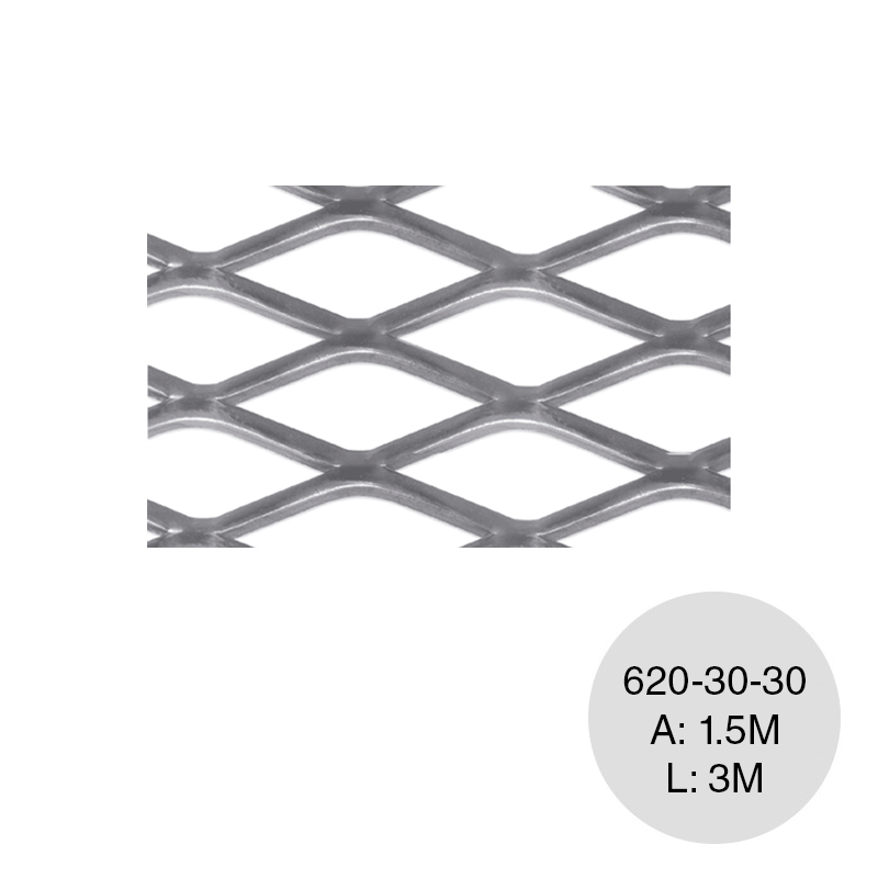 Metal desplegado pesado 620 x 30 x 30 hoja 1.5m x 3m