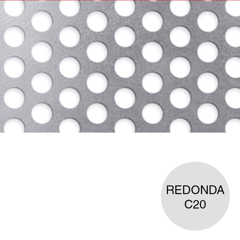 Chapa perforacion redonda ø 5mm C20 hoja 1m x 2m