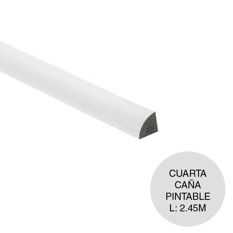 Contrazocalo EPS cuarta caña pintable blanco 18mm x 18mm x 2.45m