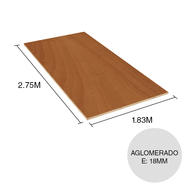 Tablero melamina aglomerado Maderas Clasicas cedro woodtext 18mm x 1.83m x 2.75m