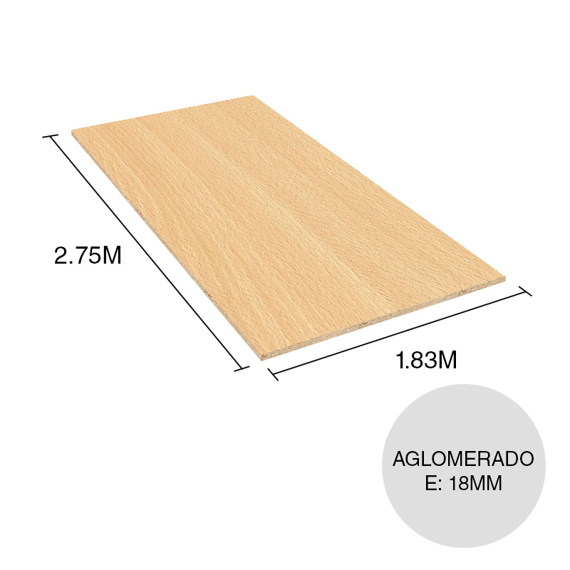 Tablero melamina aglomerado Maderas Clasicas haya 18mm x 1.83m x 2.75m
