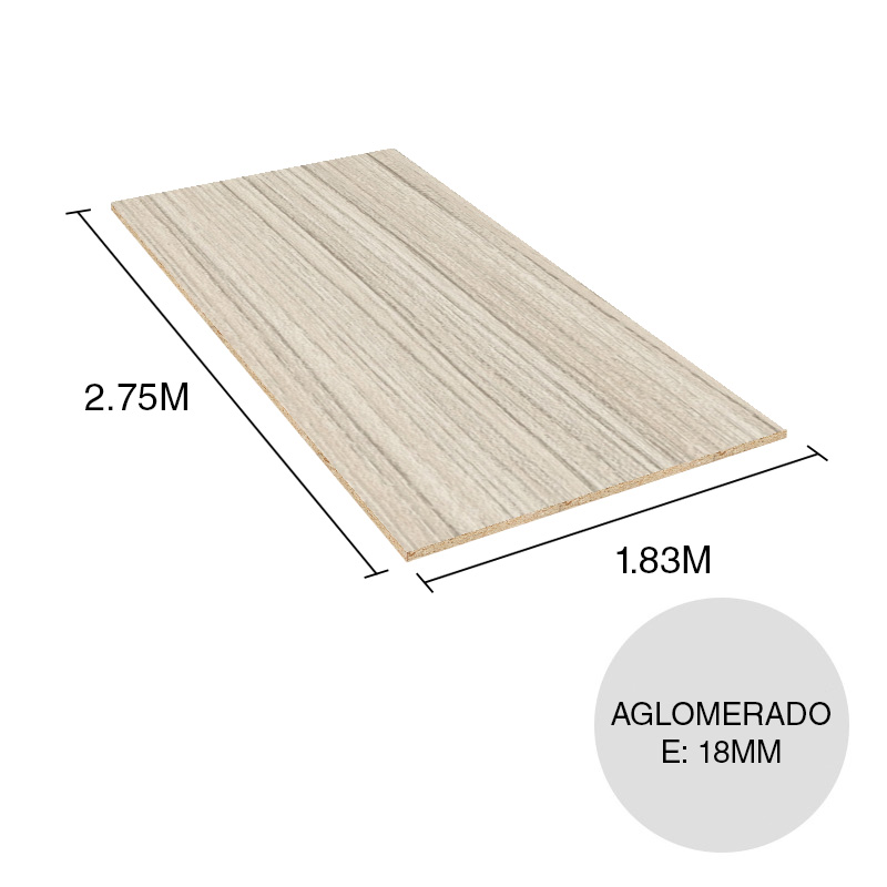 Tablero melamina aglomerado Nature mont blanc 18mm x 1.83m x 2.75m