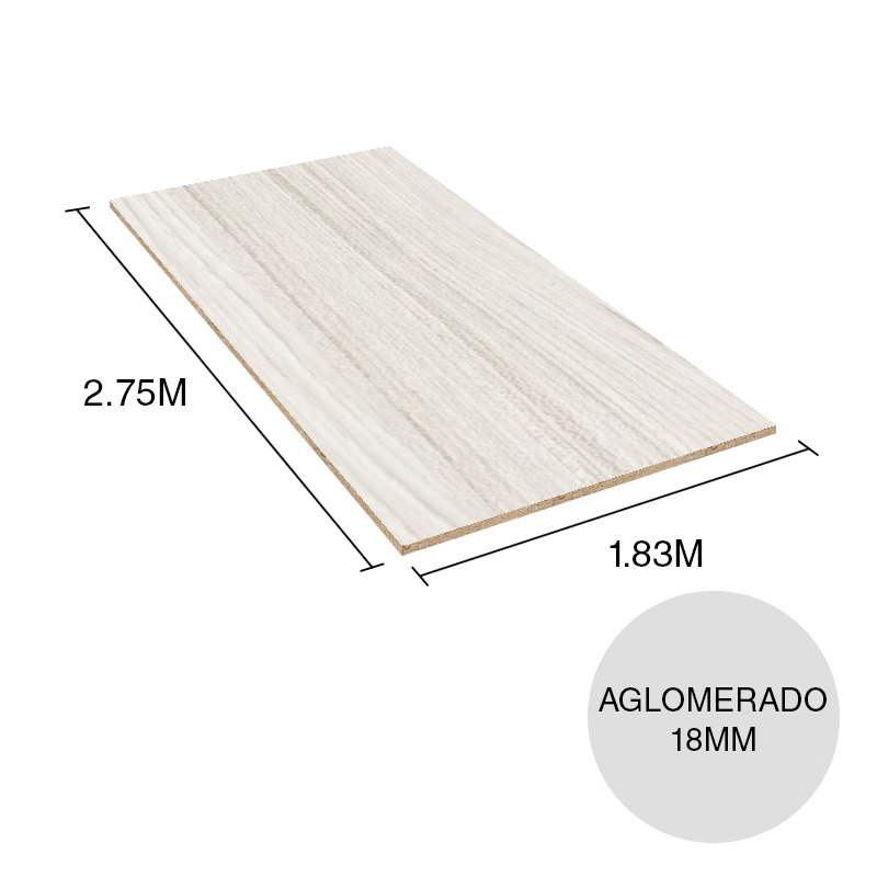 Tablero melamina Aglomerado Nature teka artico 18mm x 1.83m x 2.75m