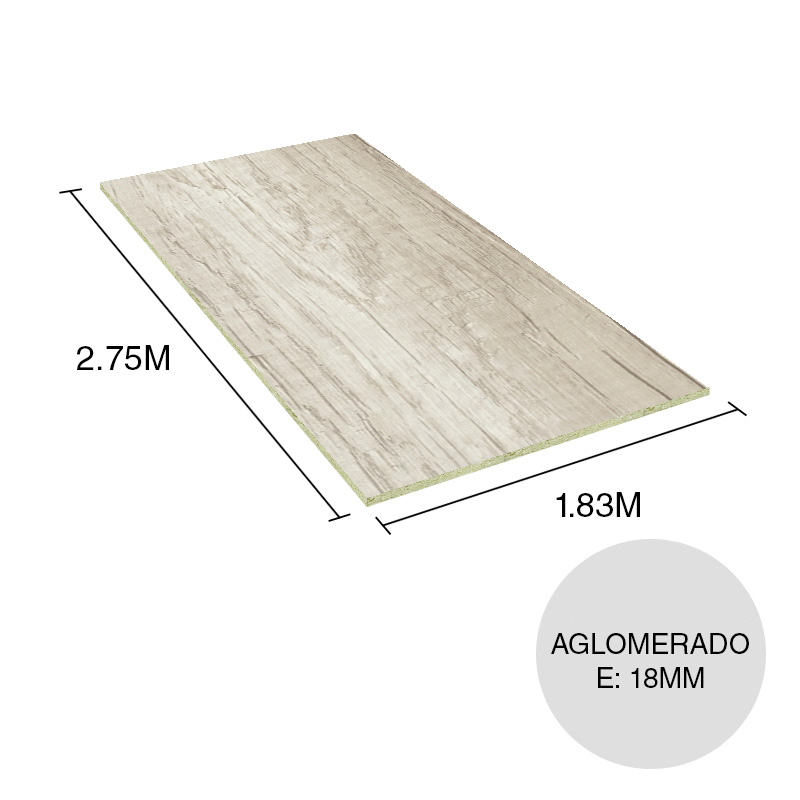 Tablero melamina RH aglomerado Nordica Helsinki 18mm x 1.83m x 2.75m