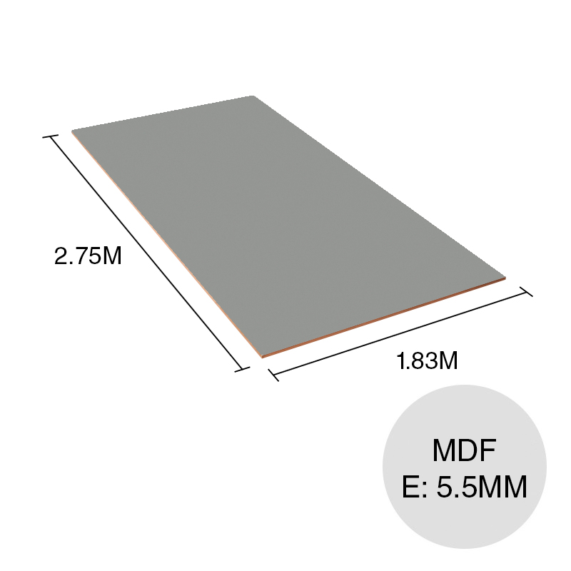 Revestimiento melamina MDF Mesopotamia gris basalto 5.5mm x 1.83m x 2.75m