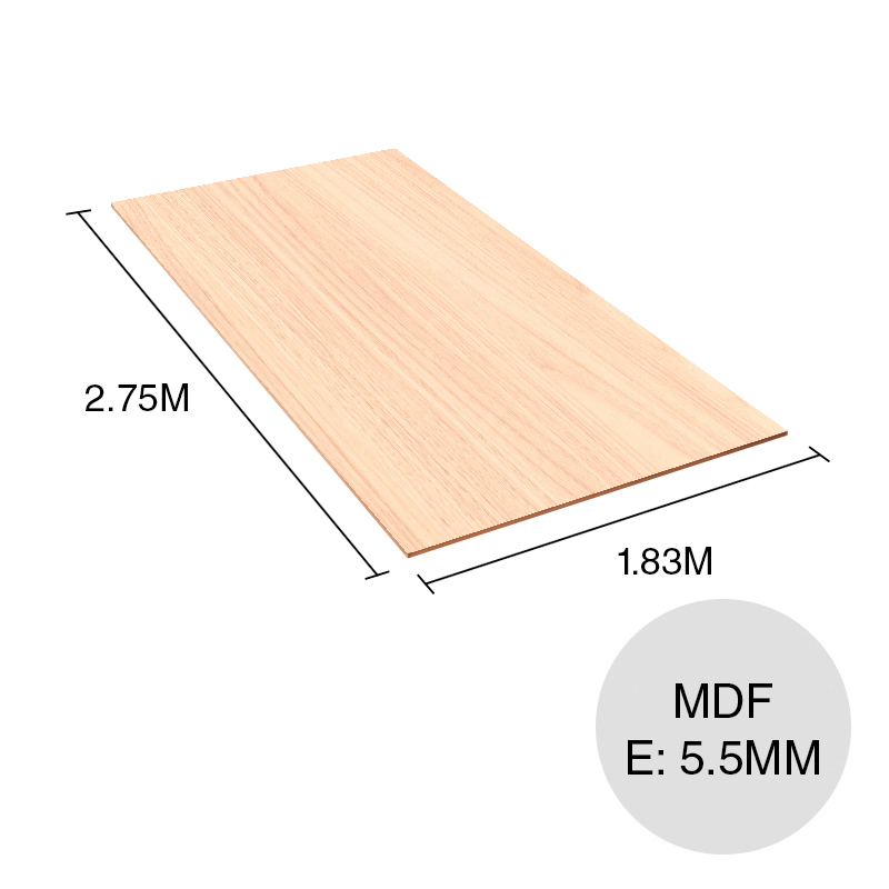 Revestimiento melamina MDF Mesopotamia kiri 5.5mm x 1.83m x 2.75m