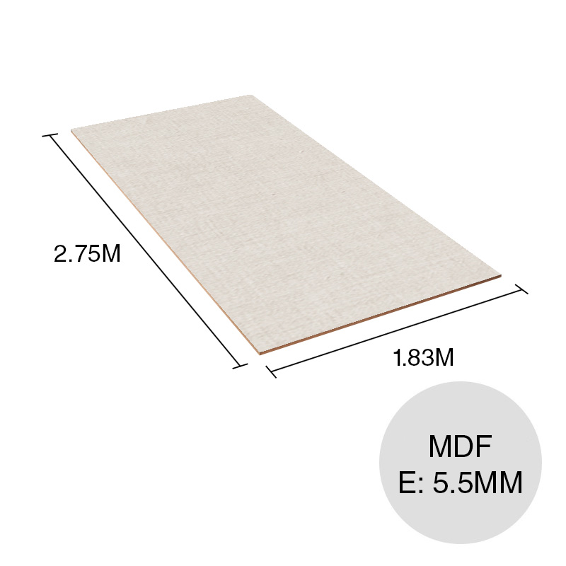 Revestimiento melamina MDF Hilados lino chiaro 5.5mm x 1.83m x 2.75m
