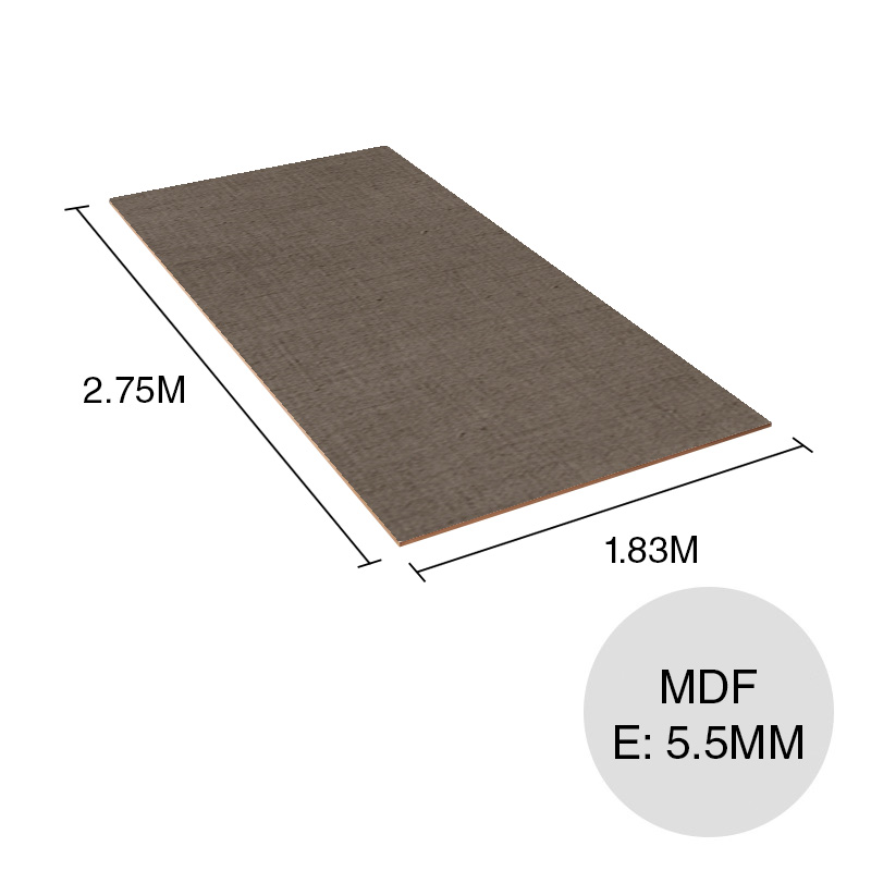 Revestimiento melamina MDF Hilados lino terra 5.5mm x 1.83m x 2.75m