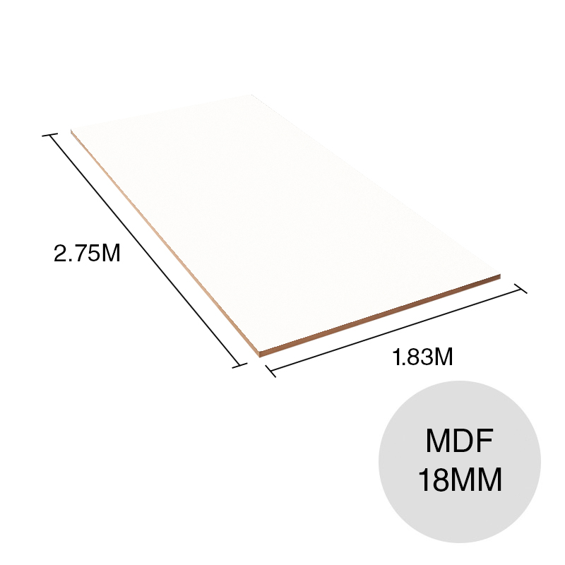 Tablero melamina MDF Etnica blanco everest 18mm x 1.83m x 2.75m