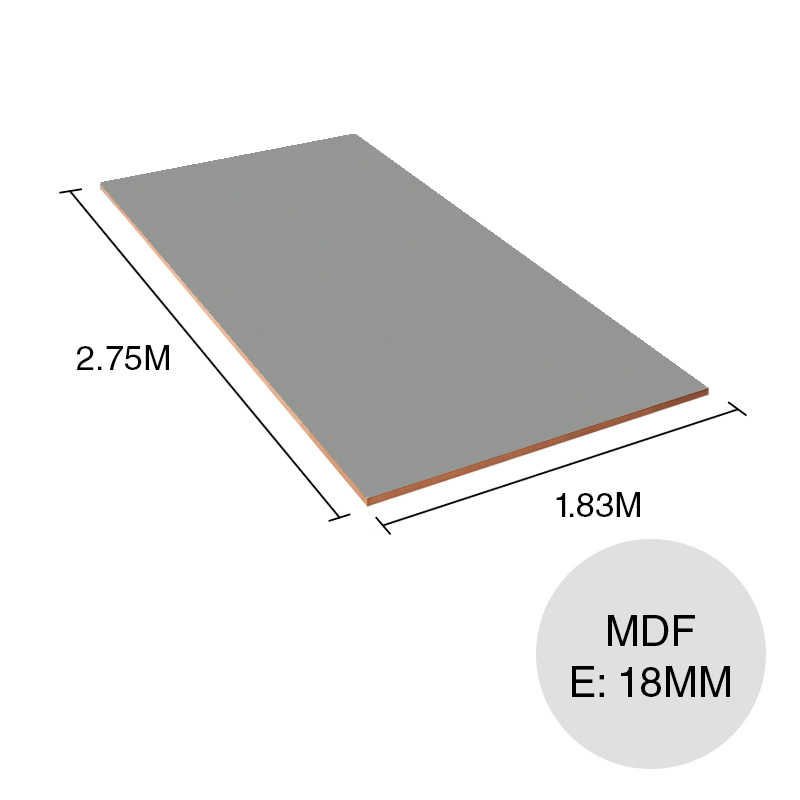Tablero melamina MDF Mesopotamia gris basalto 18mm x 1.83m x 2.75m
