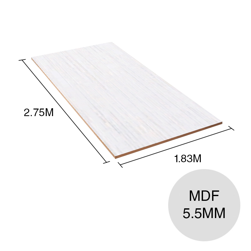 Tablero melamina MDF Fibro Plus Hilados lino blanco 5.5mm x 1.83m x 2.75m