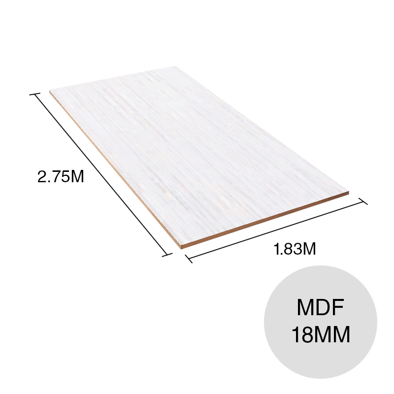 Tablero melamina MDF Hilados lino blanco 18mm x 1.83m x 2.75m
