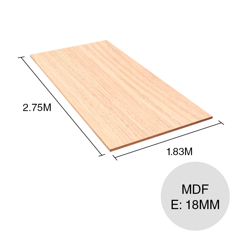 Tablero melamina MDF Mesopotamia kiri 18mm x 1.83m x 2.75m