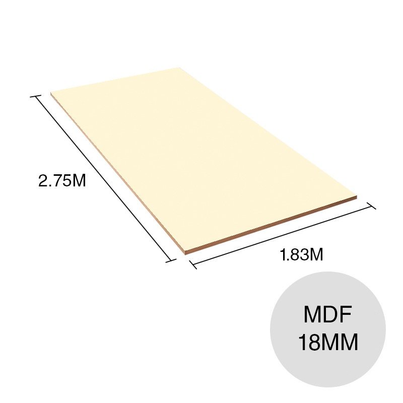 Tablero melamina MDF Lisos almendra 18mm x 1.83m x 2.75m