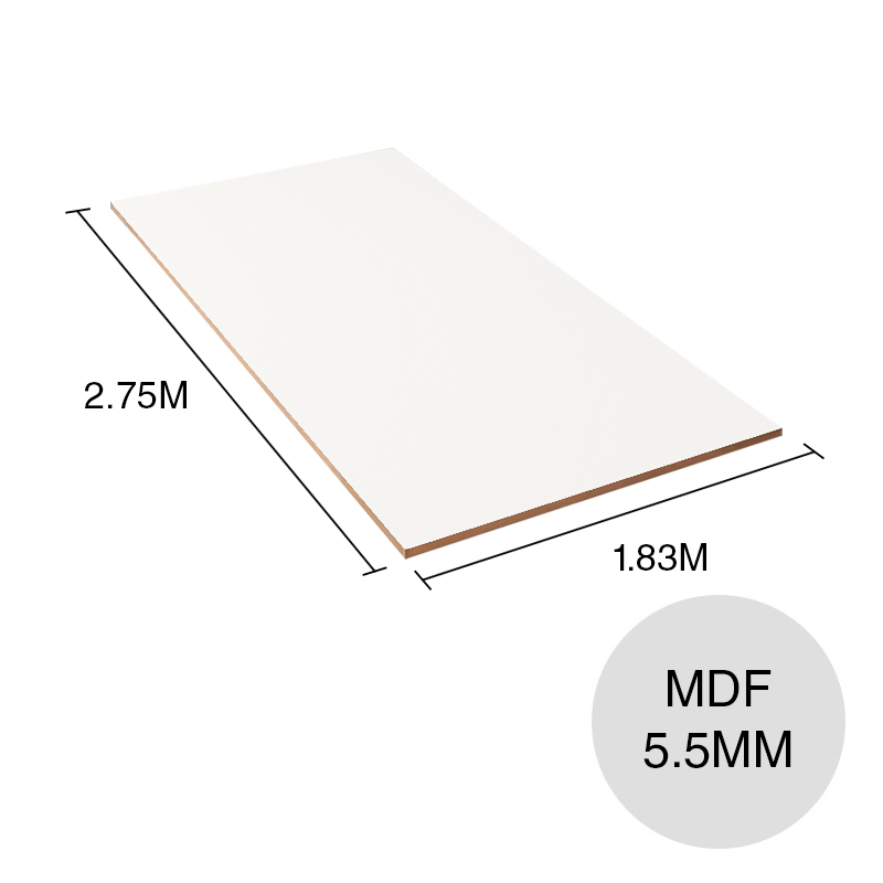 Revestimiento melamina MDF Lisos blanco 5.5mm x 1.83m x 2.75m