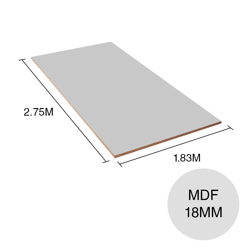 Tablero melamina MDF Lisos gris humo 18mm x 1.83m x 2.75m
