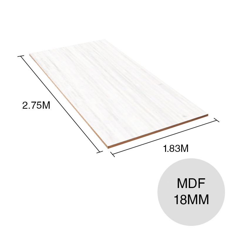 Tablero melamina MDF Nature blanco 18mm x 1.83m x 2.75m