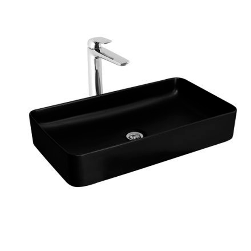 Bacha porcelana Country de apoyo negro satinado 110mm x 340mm x 610mm