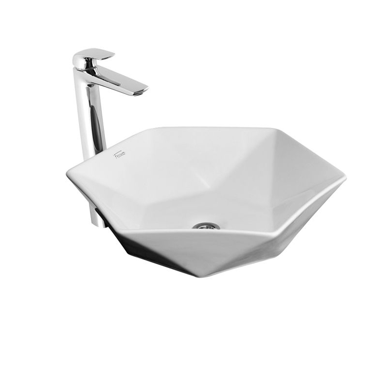 Bacha porcelana Milos de apoyo estrella blanco brillante 125mm x 415mm x 415mm