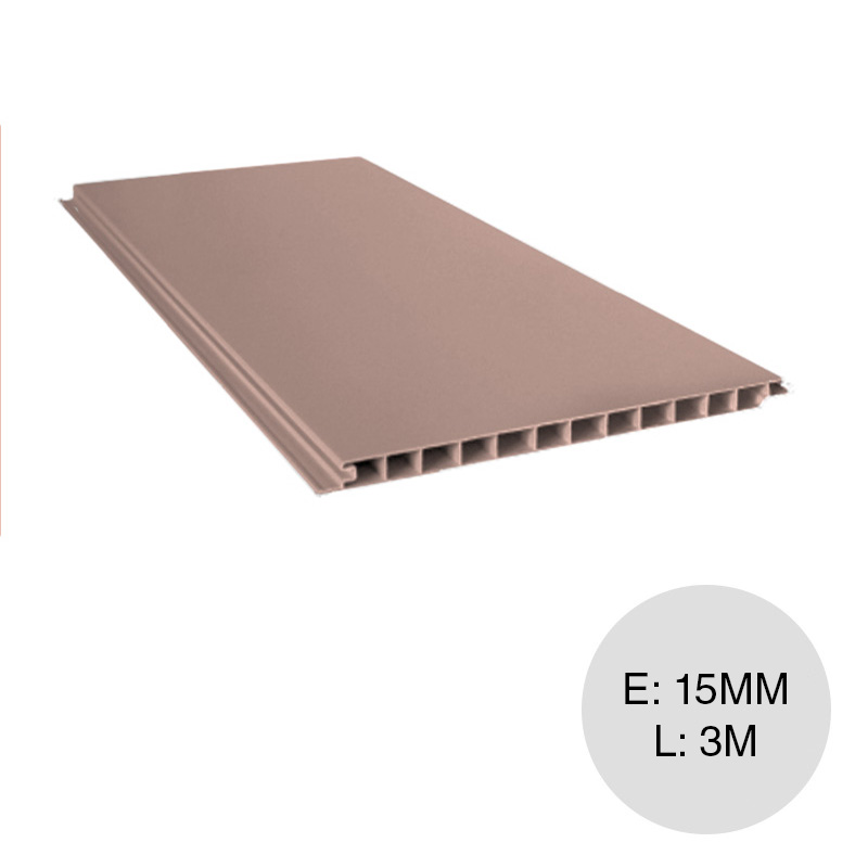 Placa cielorraso PVC interior almendra 15mm x 200mm x 3m
