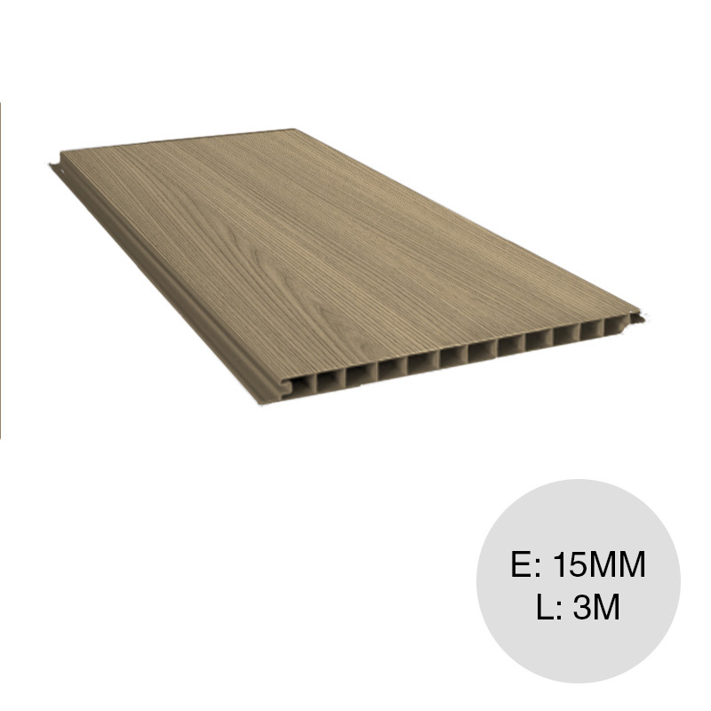 Placa cielorraso PVC interior cipres 15mm x 200mm x 3m