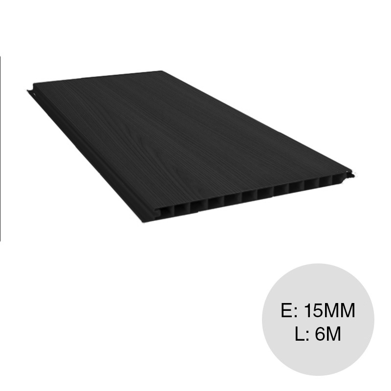 Placa cielorraso PVC interior ebano 15mm x 200mm x 6m