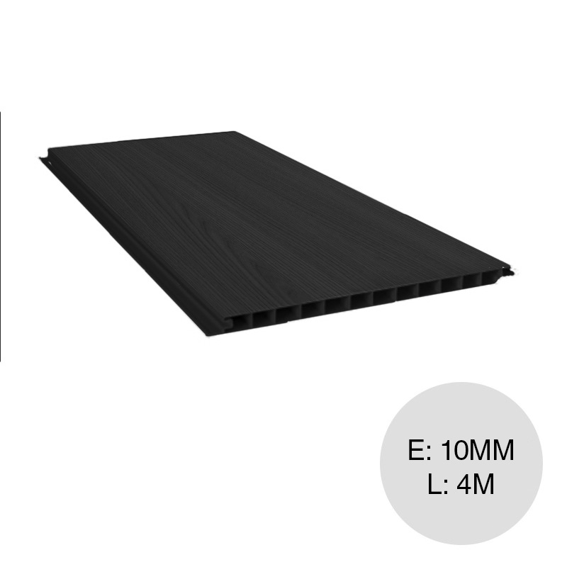 Placa cielorraso PVC interior ebano 10mm x 200mm x 4m