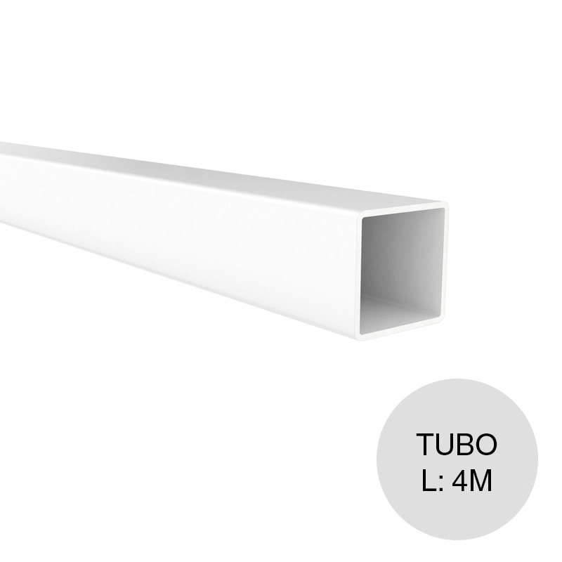 Perfil tubo montaje blanco 20mm x 30mm x 4m