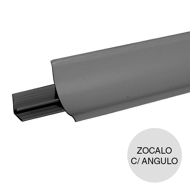 Zocalo sanitario c/ angulo fijacion negro 75mm x 4m