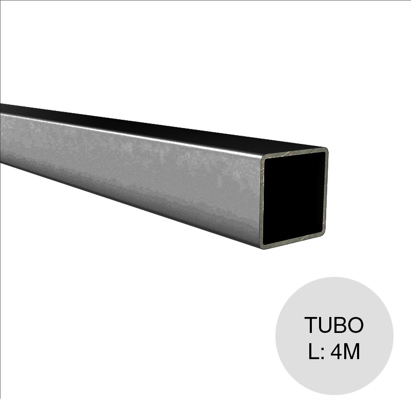 Perfil tubo montaje negro 20mm x 30mm x 4m