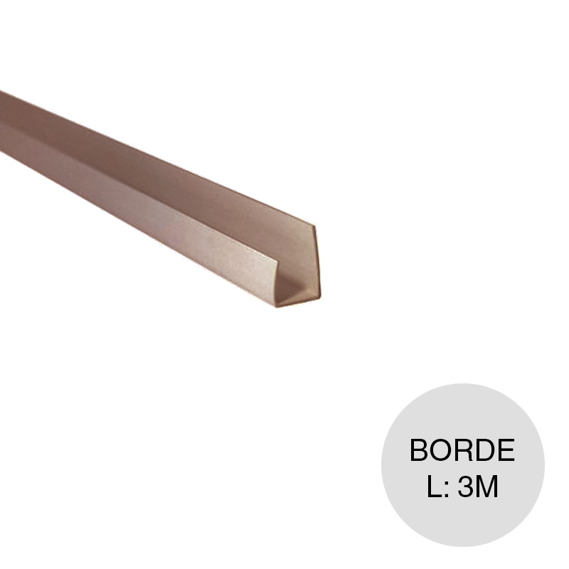 Perfil borde PVC abedul 10/30mm x 6 a 10mm x 3m