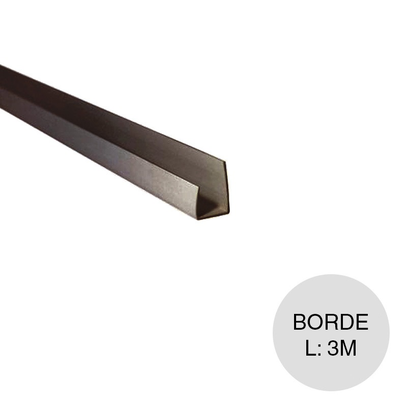 Perfil borde PVC algarrobo 10/30mm x 6 a 10mm x 3m