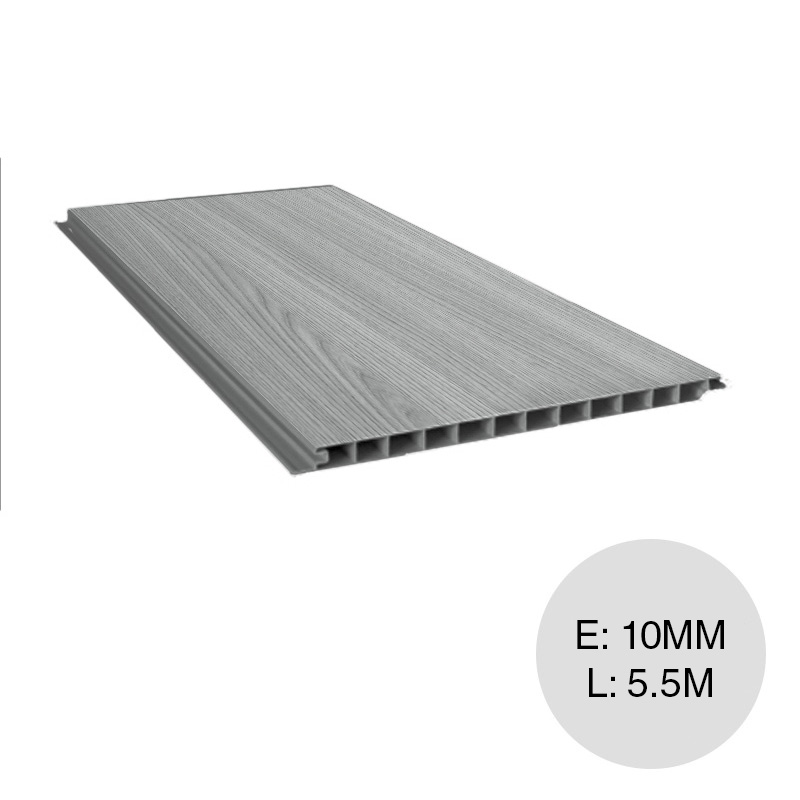 Placa cielorraso PVC interior fresno 10mm x 200mm x 5.5m