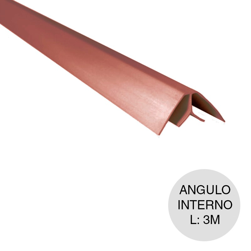Perfil cielorraso PVC angulo interno cedro 15mm x 3m