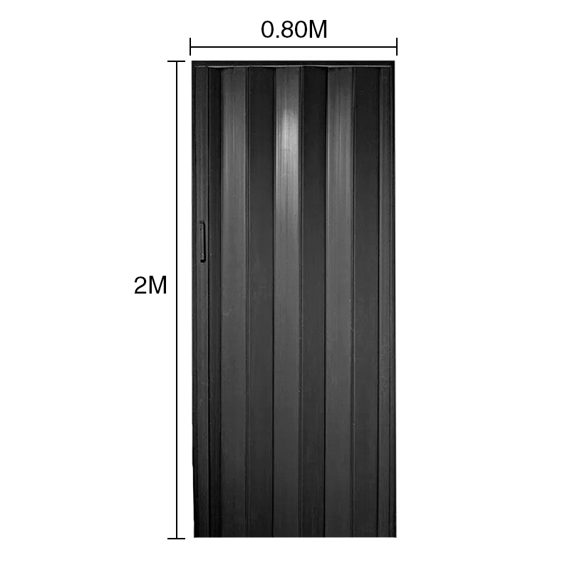 Puerta interior plegable PVC negro 6mm x 800mm x 2m