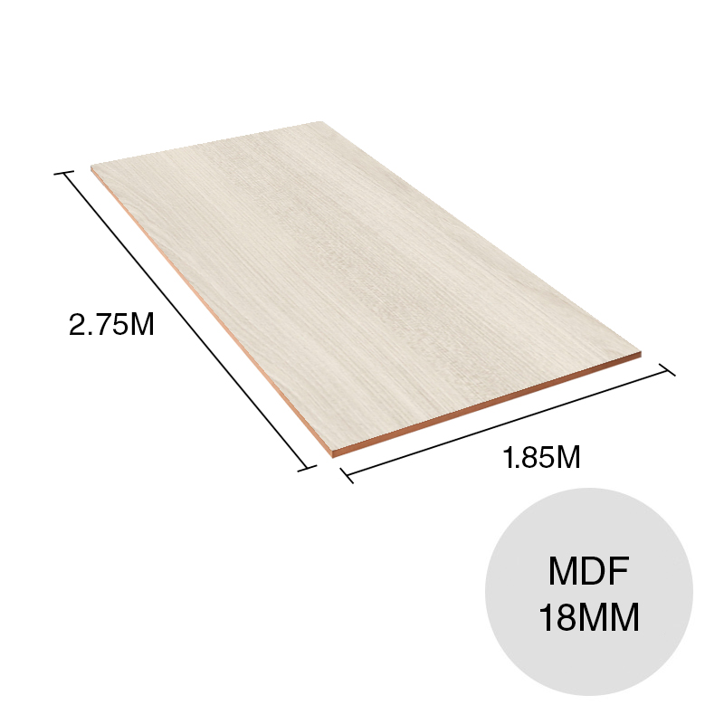 Tablero melamina MDF aspen 18mm x 1.85m x 2.75m