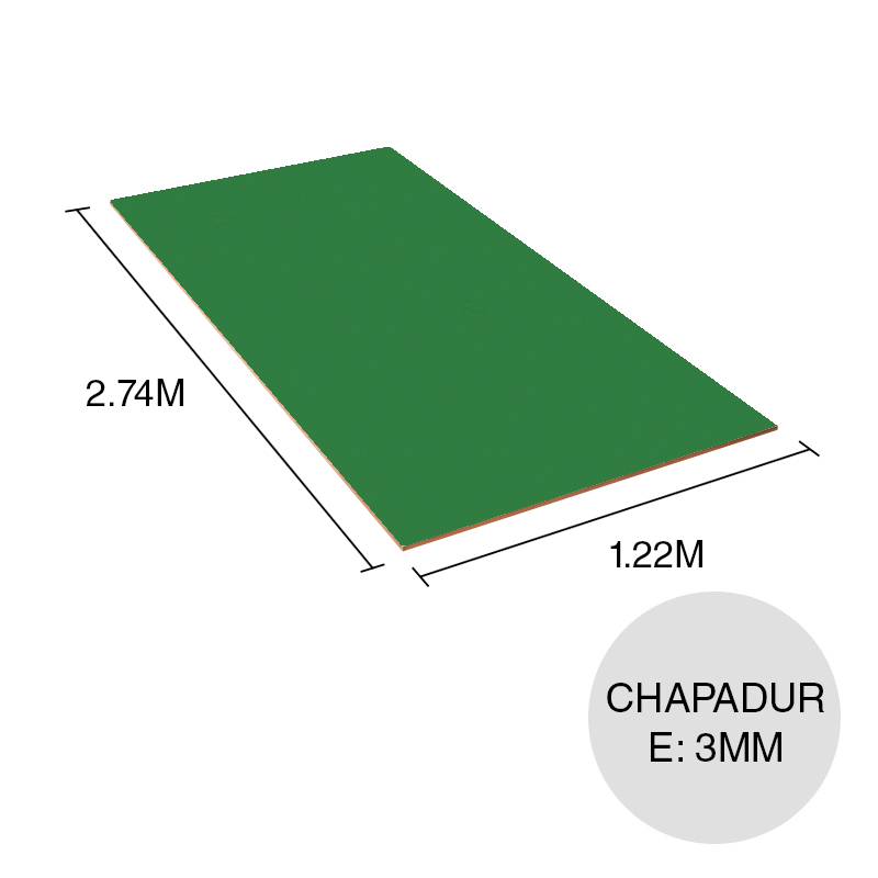 Tablero Chapadur pizarron verde 3mm x 1.22m x 2.74m