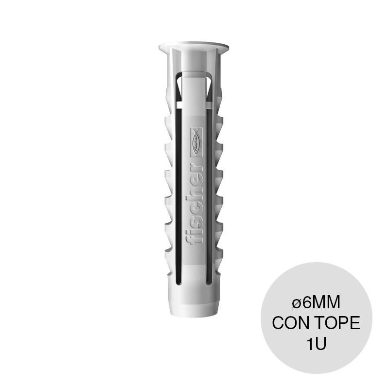 Taco tarugo nylon SX c/tope arandela expansion ø 6mm