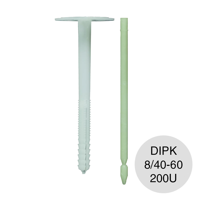 Fijacion revoque DIPK 8/40-60 ø 50mm x 90mm caja x 200u