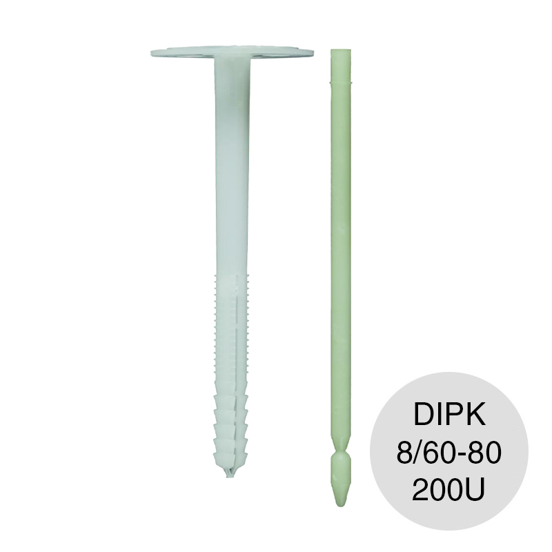 Fijacion revoque DIPK 8/60-80 ø 50mm x 110mm caja x 200u