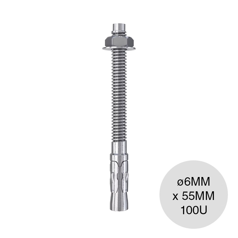 Anclaje fijacion metalica perno FWA ø 6mm x 55mm caja x 100u