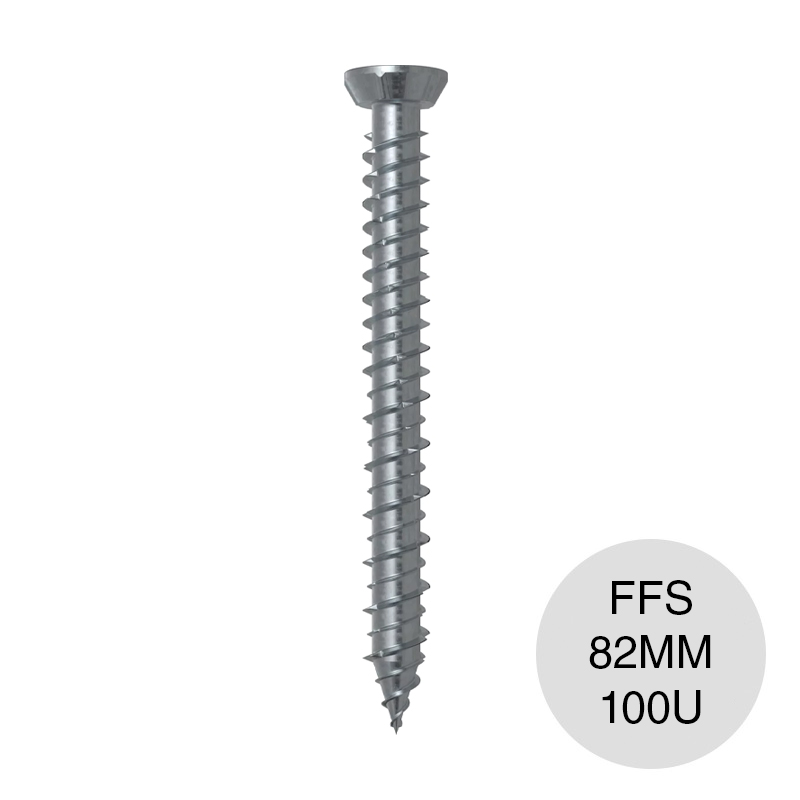 Tornillo p/aberturas FFS cabeza plana ø 7.5mm x 82mm caja x 100u