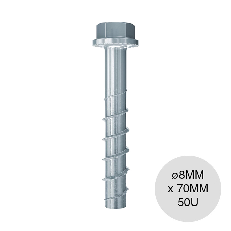 Tornillo p/hormigon UltraCut FBS II US TX cabeza hexagonal ø 8mm x 70mm caja x 50u