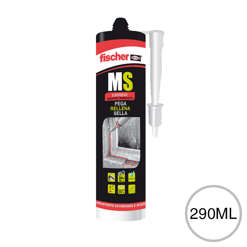 Sellador adhesivo universal MS Express exterior interior blanco cartucho x 290ml