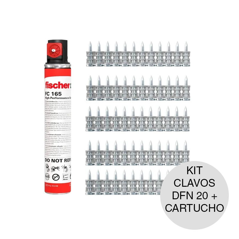 Kit clavos estandar DFN 20 1008u y cartucho de gas