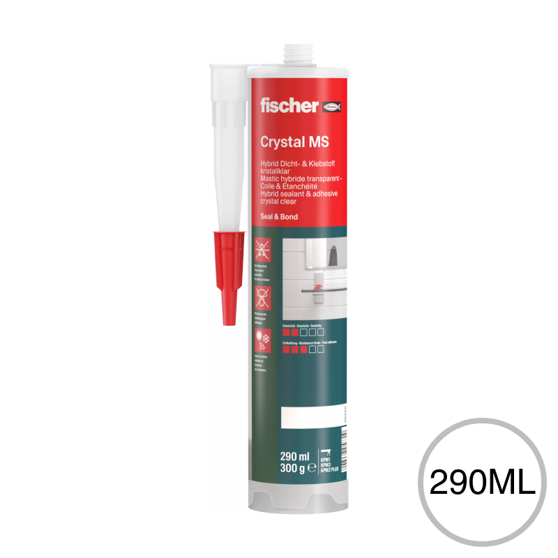 Sellador adhesivo universal MS Crystal Express claro cartucho x 290ml