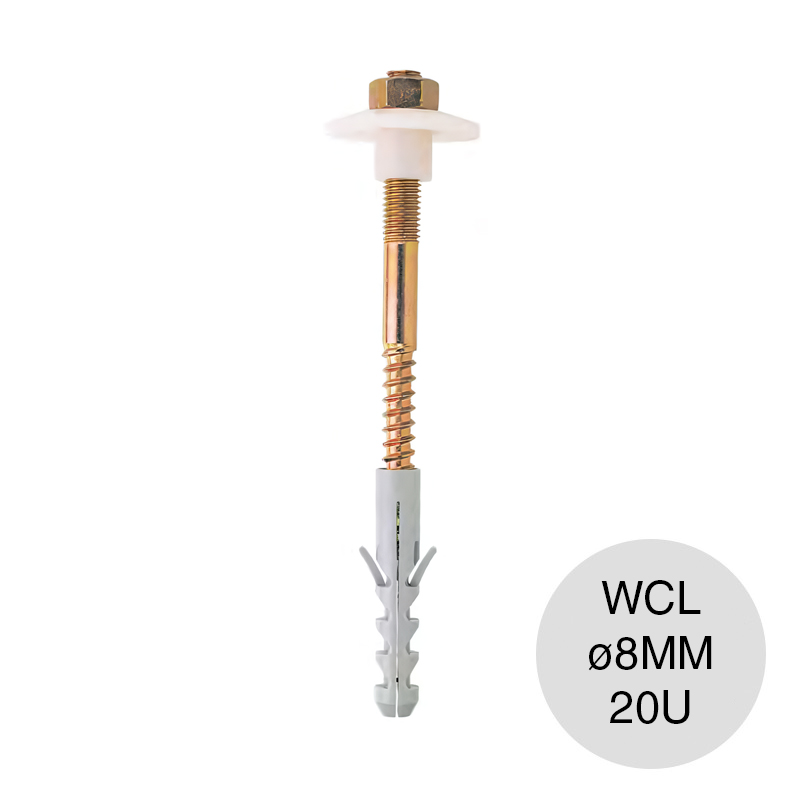Kit fijaciones p/sanitario WCL ø 8mm caja x 20u — imagen 1