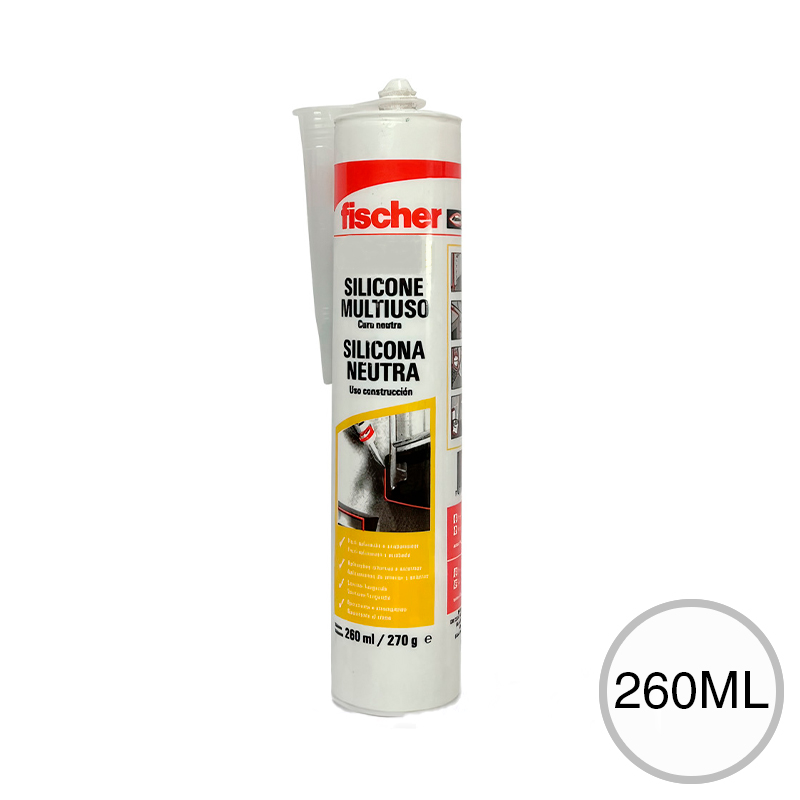 Sellador silicona neutra multiuso blanco cartucho x 260ml