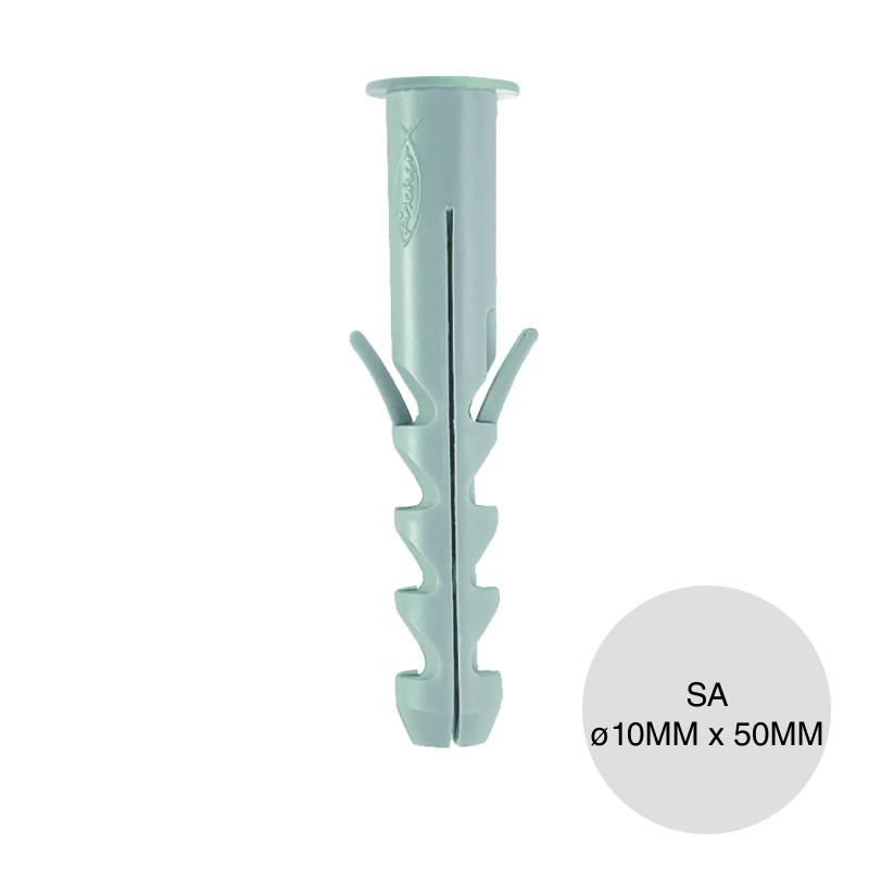 Taco tarugo SA 10 nylon c/tope ø 10mm x 50mm