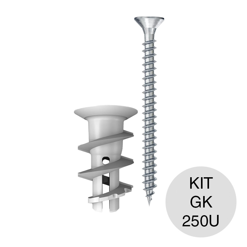 Kit taco tarugo autoroscante GK nylon + Tornillo TMF 20mm x 35mm bolsa x 250u